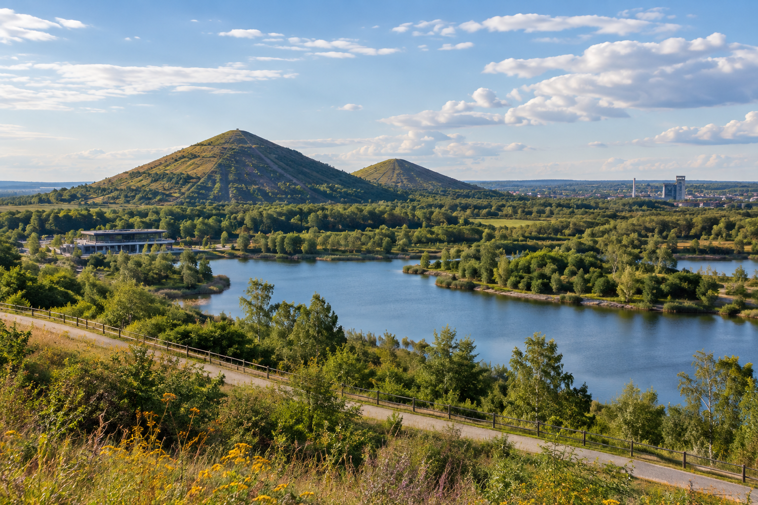 Limburgse mijnstreek met groen en water, sfeerbeeld